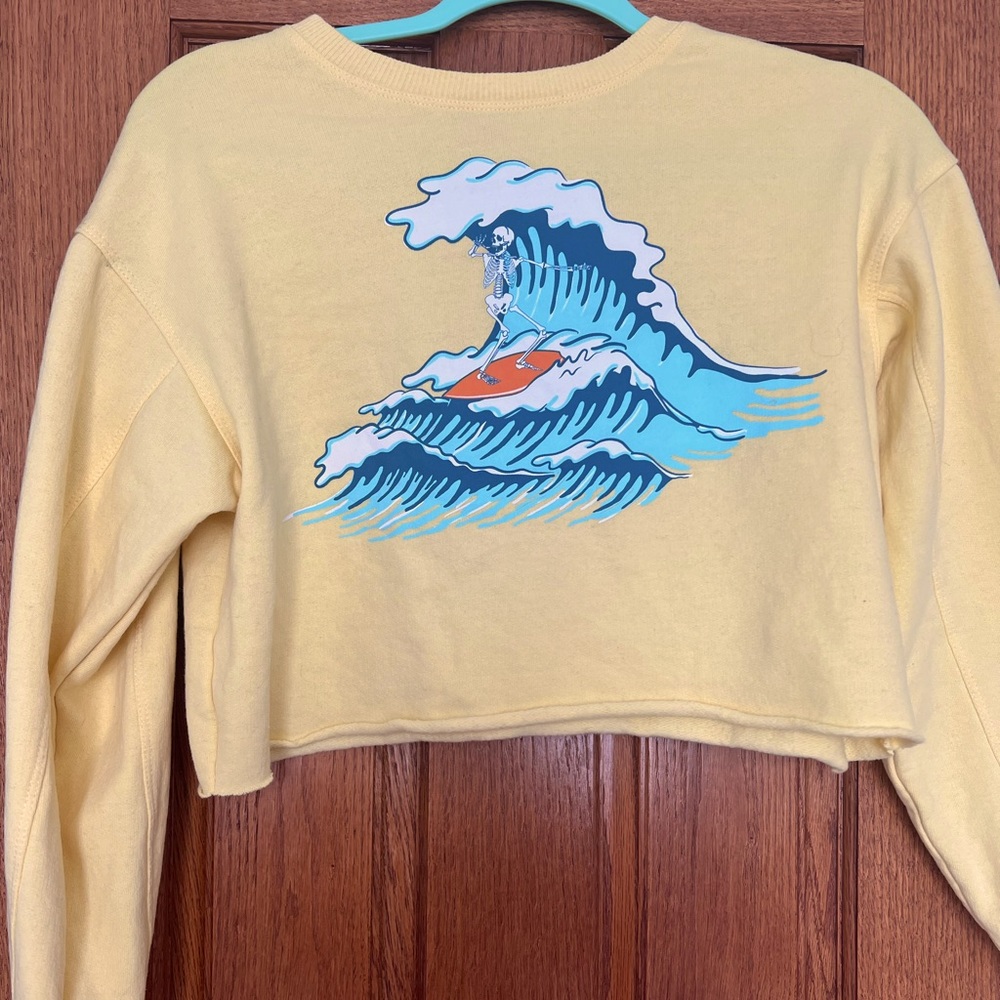 Lemon yellow XS cropped sweatshirt
